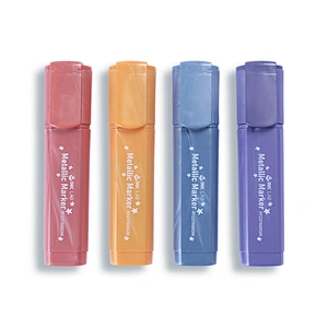 Metallic Glitter Highlighters, Pack of 4, for Journaling and Note Taking