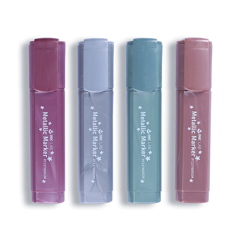 Metallic Glitter Highlighters, Pack of 4, for Journaling and Note Taking